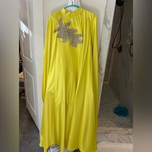 Yellow Dress with Silver Embellishments